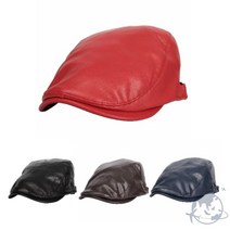 VEDANA 심플인조가죽헌팅캡 챙없는모자 남자헌팅캡 보이캡