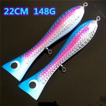 빅 베이트 루어 2개/몫 큰 Topwater 나무 포퍼 60 그램/120 GT 표면 터지는 미끼 깊은 바다 보트 낚시, 08 MT 2PCS