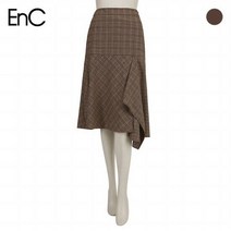 (EnC) 체크 언발란스 미디 스커트(ENWH84T84W)