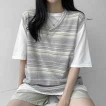 하이제시카 / 남녀공용 티셔츠 위에 툭! 린넨 스페이스 다잉 조끼