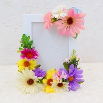 플로랄벨로 실크플라워 미니 액자 납골당 꾸미기택1, 데이지