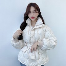 VANANA2 웨이브 퀄팅 하이퀄리티 벨트 패딩점퍼