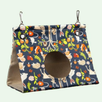 유이미 앵무새 삼각침대 봄여름 둥지, 중1개, 네이비