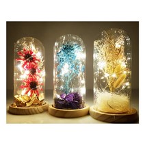 부케돔 유리돔 강화유리 도마 부케 글라스 꽂 무드등 diy 꽃유리병 돔조명 led 플라워 프로포즈 선물, 믿음