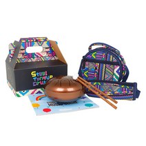 텅드럼 별이 빛나는 하늘 5.5 인치 스틸 혀 드럼 젬베 타악기 타악기 8 톤 Handpan 탬버린 가방 요가 명상, Brown, CHINA, Brown