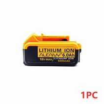 디월트 호환 배터리 18V 6.0Ah DCB200 DCB184 MAX XR 18V ​​및 20V 교체용 교체 백업 밧데리, 1PC 6.0Ah
