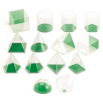 EDX [EDX] 투명 입체도형 모형 세트14피스 (21335) 과학 수학 학습 교구 초등수학 홈스쿨링, 투명입체도형모형세트14피스 (21