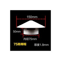 PVC 지붕 공기 환기 그릴 75mm 110mm 160mm 라운드 덕트 환기 커버 아울렛 루브르 통기성 파이프 엔드 캡 벤트 시스템, 75cm