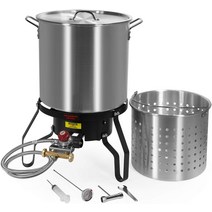 Barton 52Qt 칠면조 딥 프라이어 고압 버너 포함 다목적 알루미늄 80 000 BTU 야외 보일러 로스터 조개, 한개옵션0