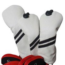 ToToEly 골프 드라이버 우드 유틸리티 커버 택1 또는 3개세트 심플투라인 남성 여성 헤드 카바, 화이트