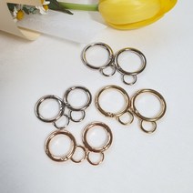 입구가 넓은 대왕8자고리 스트랩 키홀더부자재, 실버, 한쌍, 대