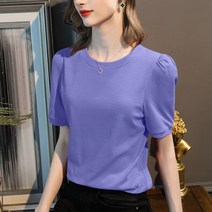 Famous Craftsman 여성 퍼프 소매 반팔 티셔츠입니다