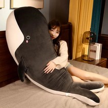 cisanny 고래 대형인형 베개 귀여운 인형 롱쿠션 동물 롱쿠션 바디필로우 50CM~150CM, 블랙