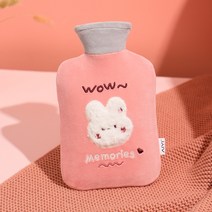 도림 동물 보온 물주머니 핫팩 찜질팩, 핑크 500mL