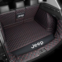 지프 JEEP 트렁크매트 전용 차박매트 레니게이드 그랜드 체로키 리미티드 랭글러 컴패스 글래디에이터 루비콘 서밋전용, 풀세트, 블랙 레드(누빔), 차종을 입력해주세요