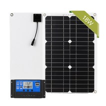 가정용태양광발전설치비용 18w 12v 키트 off g rid 단결정 모듈 열 충전 포함, 듀얼 USB, 컨트롤러 포함