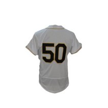 야구 져지 유니폼 커스텀 야구 저지 No.50 좋아하는 이름 패턴 로고 자수 스포츠 트레이닝 빈티지 반팔 상