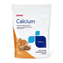 GNC Calcium 지엔씨 칼슘 카라멜 600mg 60소프트츄, 60정, 1개