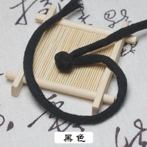 단추 부자재 팬 버클 한 단어 린넨 코튼 린넨 cheongsam 버클 여성 수제 중국 스타일 당나라 남자 단추, 검은색_7.5cm