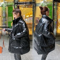 여성 유광 패딩 버전 느슨한 자켓 두꺼운 캐주얼 자켓