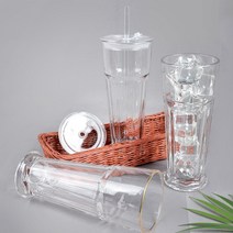 오메가키친 롱쥬스컵 (빨대 금테 민자) 400cc 컵 유리 잔 카페머그, 03) 롱쥬스컵 (골드라인) (174888)