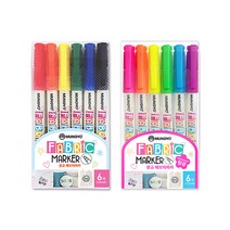 문교 패브릭마카 6색 세트 일반형광 택1, 일반