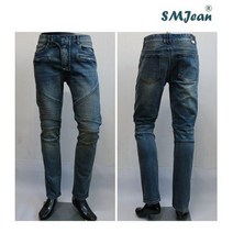 에스엠진 SMJ161 링클 바이크 슬림핏 진청 남자 청바지 남성 스판 프리미엄진 바이커진 예쁜 청바지