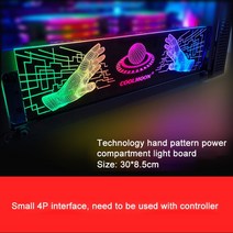 Coolmoon rgb 라이트 보드 전원 공급 장치 빈 라이트 사이드 패널 그래픽 카드 브래킷 rgb 색상 변경 led 전원 공급 장치 라이트 보드, 30cm