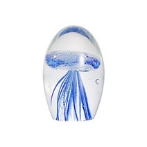 유리문진 글라스 구슬 크리스탈 3D 크리스탈 해파리 장식 바다 동물 문진 공예품 소장품, 01 Blue