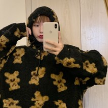 코키코키 / [당일출고] 베어베어 오버핏 양털후드티 남녀공용
