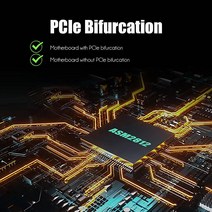 GLOTRENDS PCIe 분기 기능이 있는 듀얼 M.2 NVMe X4 어댑터 윈도우/맥/리눅스에서 3.0 SSD 소프트 RAID 설정 지원 (PA20) 1273507
