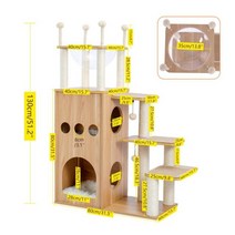 캣타워 놀이터 new cat 가구 cat tree 다기능 cat tower high-grade wooden furniture with cat washroom 쓰레기 상자 집, AMT0062, M