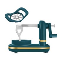 탕파절단기 대파써는기계스테인레스 스틸 로타리 과일 필러 수동 애플 기계 배 슬라이스 면도 주방 가제 도, 06 Green b with cutter