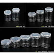 투명 플라스틱 소분원통(10p)슬라임 비즈 크림 수영장 아이크림 화장품통, 1개, 7cm - 120ml