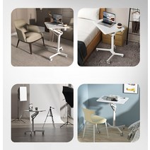 사이드 접이식 테이블 소파 침대 사무용 이동식 각도 높이 조절 책상, 03. 블랙【기능성】프리미엄 알루미늄 기둥 x 컵홀더