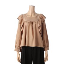 오조크 스퀘어넥 프릴 블라우스/foqfcba517