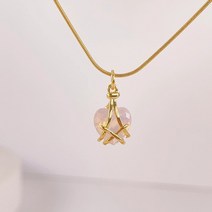 크로바목걸이 네잎클로버 크로버 클로바 clover necklace 골드 바비 목걸이 핑크 하트 크리스탈 펜던트 탄생석 다이아몬드 럭키 목걸이 로프 체인 여자 여성 생일 선물