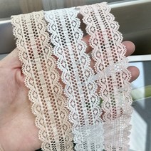늘어나는 레이스밴드 스판레이스 헤어밴드재료 리본공예 홈패션부자재, 베이지