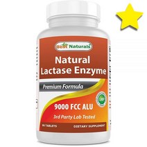 Best 내추럴 락타아제 효소 엔자임 enzyme 락토스 불내성 정 타블렛제 9000 FCC ALU 180개, 90카운트 (Pack of 1) 강철체력