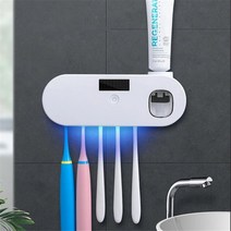 태양 에너지 UV 칫솔 홀더 치약 압착기 욕실 액세서리 블랙 벽걸이 소독제, 04 Toothbrush Holder