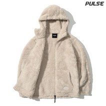 펄스 겨울 실키 플리스 후리스 후드 집업 자켓 점퍼 연브라운