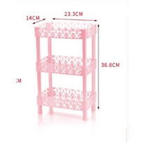 쉘프컨테이너 카와이 Laciness 랙 주방 핑크 플라스틱 스토리지 여자 화장품 디스플레이 컨테이너 데스크탑, 한개옵션1, 02 Three layers A