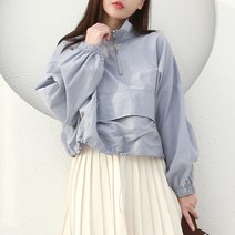 순이들 여성 하프 반집업 스트링 아노락 바람막이