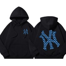 남녀공용 맨투맨 후드티 기모 데일리 캐주얼 커플 스웨터 긴팔 티셔츠 MLB 양키즈 로고
