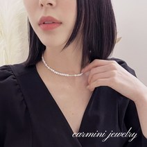 진주목걸이 담수 천연 못난이 실버925 미니