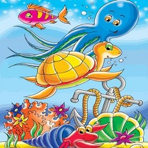 거북이 친구들 (이젤) 보석십자수 20x20, 단품
