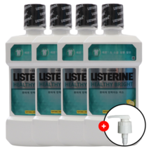 (펌프증정) 리스테린 헬씨 브라이트 750ml x 4개 구강청결제