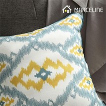 마르셀린 프라하 프린팅 쿠션 45X45 솜포함, 블루/.