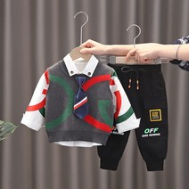 아동복 3종세트 셔츠+조끼+바지 키즈 아동 어린이 정장 상하복