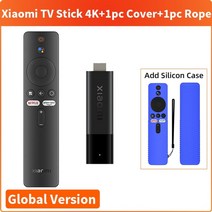 셋탑박스 OTT셋톱박스 xiaomi mi tv stick 4k global version 2gb ram 8gb rom android tv 11 quad core netflix, 1-파란색 덮개 추가, 나는 플러그